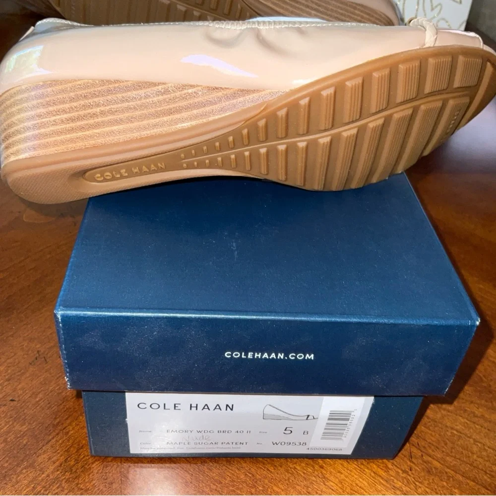 Women's Cole Haan Emory Wedge Brd 40 II Maple Sugar (nude)  Size 5 W09538 NWT